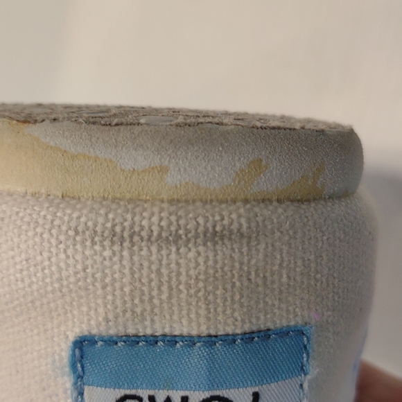 Toms Women's White With Blue Contrast Stitching Classic Alpargata Loafer Flats - Picture 12 of 12